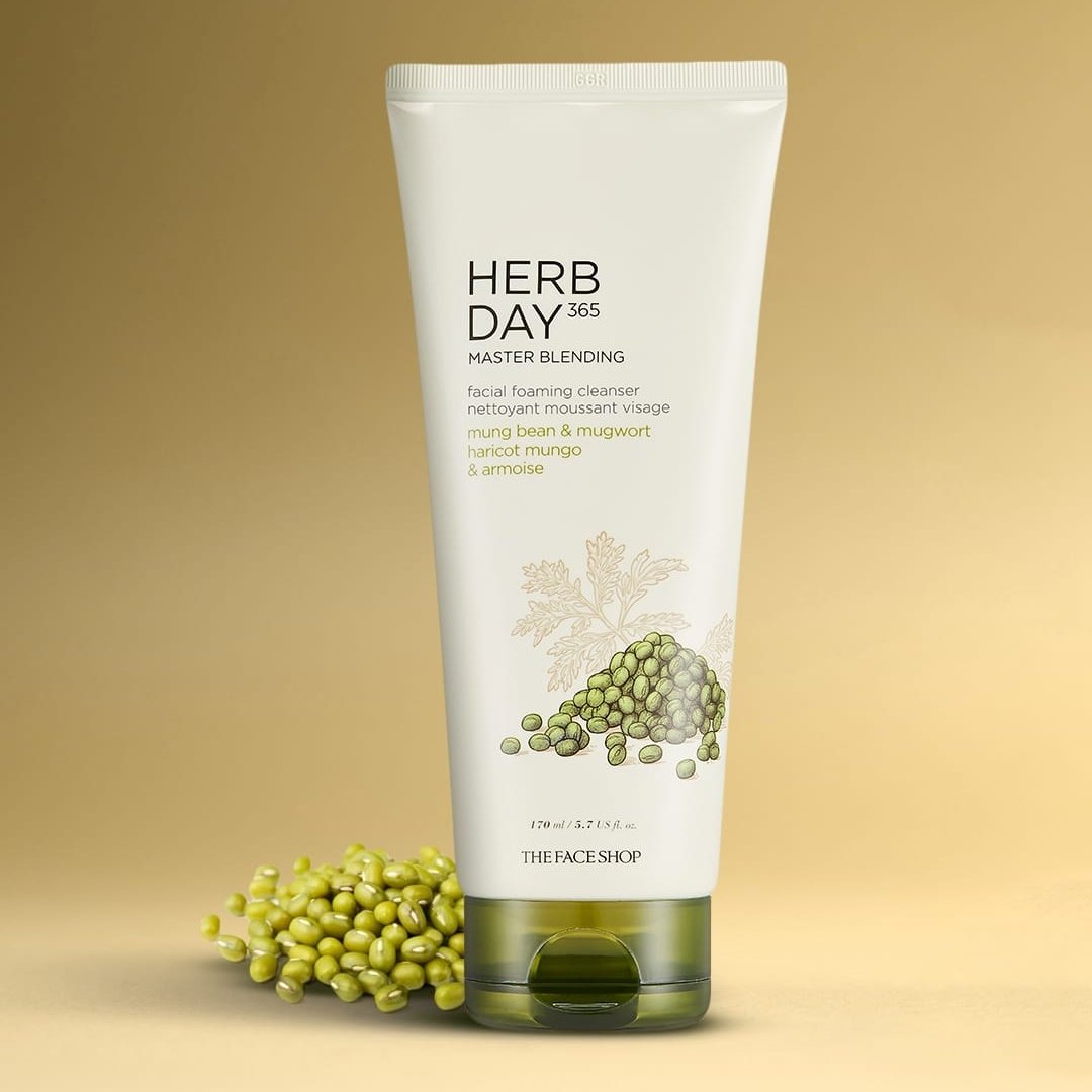 HERB DAY 365 MASTER BLENDING FACIAL FOAMING CLEANSER MUNG BEAN & MUG WORT - 170ml